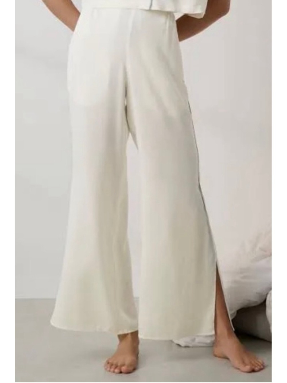 New Lunya High Rise Wide Leg White Pants M